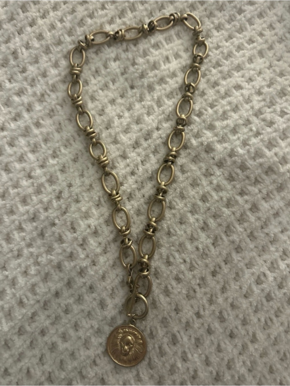 Gold-Tone Medallion Link Necklace - Women's Jewelry